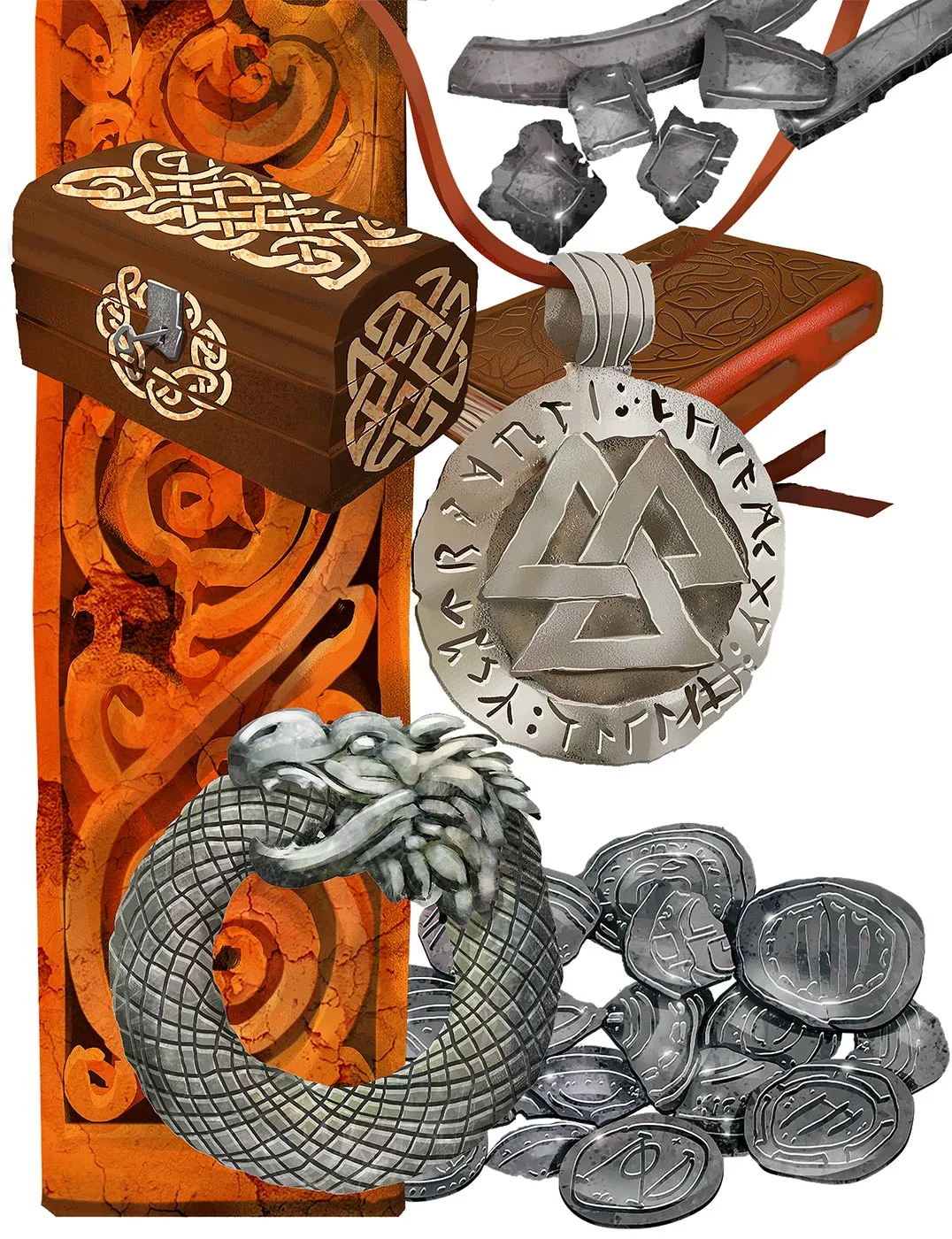Viking themed game assets and card designs