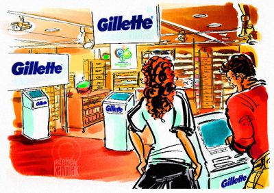 Gillette
Keywords: Atelier Kaymak; Nuesret Kaymak; illustration ; illustrator; sketch artist; concept graphic; animator; digital artist; digital painting; commercial art; editorial art; narrative art; figureheads; mascots; storyboard; rough board; sequential art; line art;